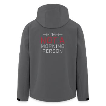 I'm Not A Morning Person Lustig Müde Morgenmuffel - Men’s Recycled Softshell Jacket by Stanley/Stella - anthracite - Back - AI Model Male 185 light (185cm)