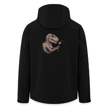 Vintage T-Rex Blowing Dandelion Dinosaur Nature - Men’s Recycled Softshell Jacket by Stanley/Stella - black - Back - AI Model Male 185 light (185cm)