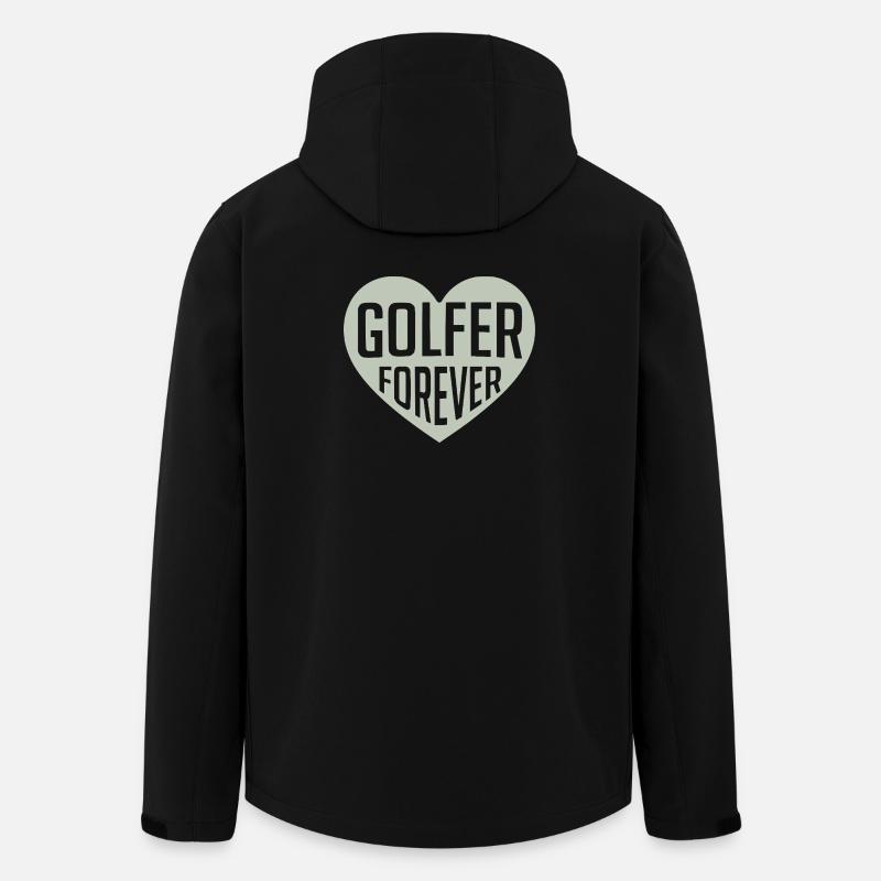 Golfer Forever Herz - Recycelte Männer Softshell-Jacke von Stanley/Stella - Schwarz