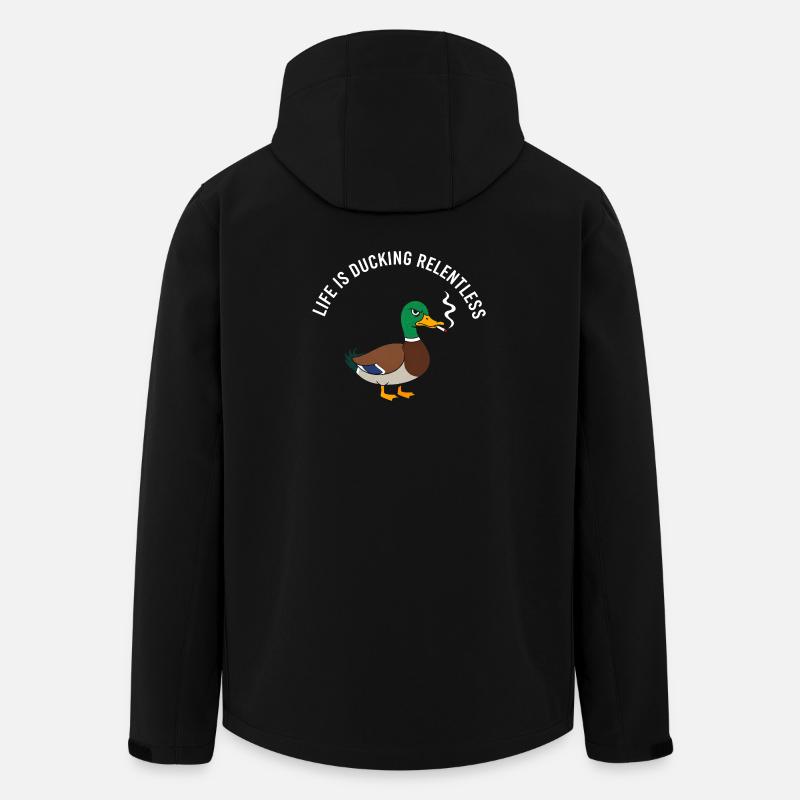 Relentless Duck Smoking Satire - Men’s Recycled Softshell Jacket by Stanley/Stella - black