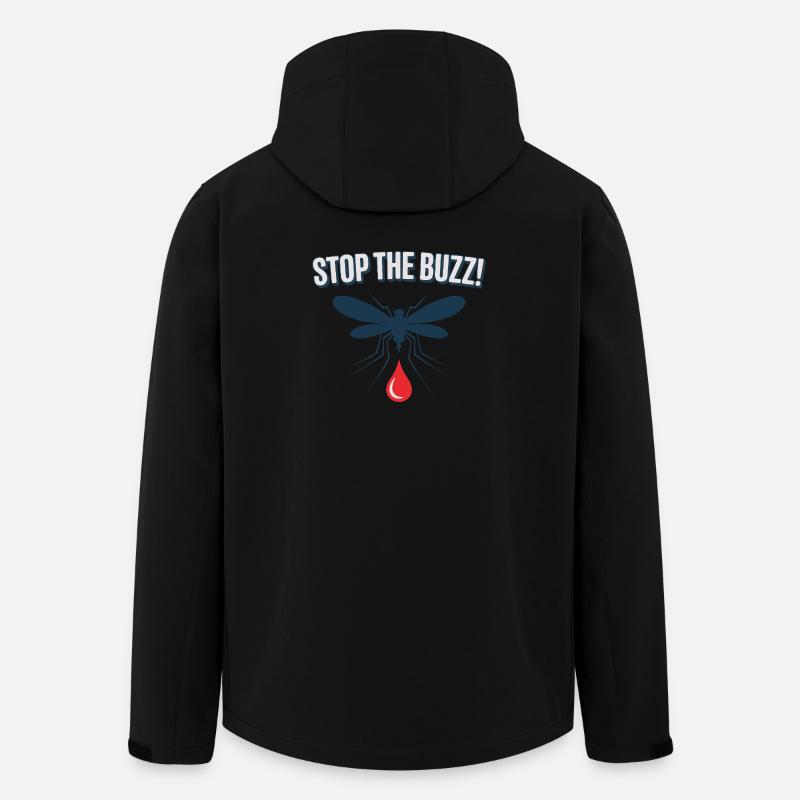 Stop the Buzz Mosquito Blood Drop - Men’s Recycled Softshell Jacket by Stanley/Stella - black