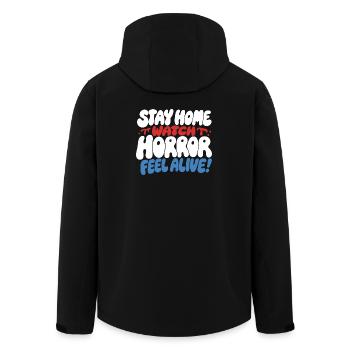 Stay Home Watch Horror Funny Quote - Recycelte Männer Softshell-Jacke von Stanley/Stella - Schwarz - Hinten - AI Model Male 185 light (185cm)