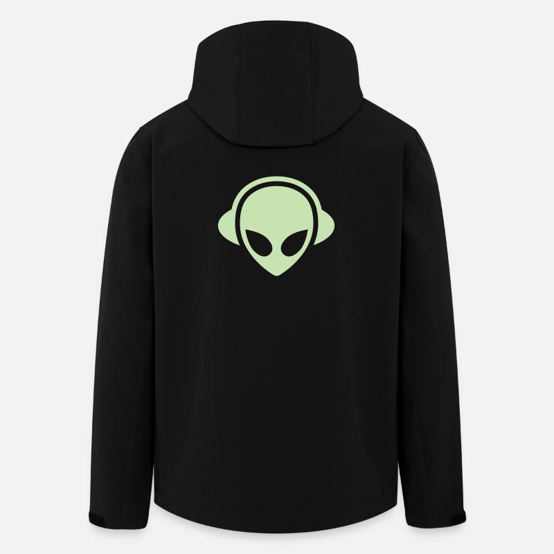 alien_headphone_vector - Recycelte Männer Softshell-Jacke von Stanley/Stella - Schwarz
