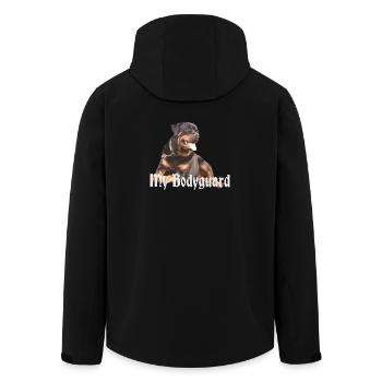 Rottweiler, tête de chien, sports de chien, garde du corps, chien, - Veste softshell homme en polyester recyclé Stanley/Stella - noir - Dos - AI Model Male 185 light (185cm)