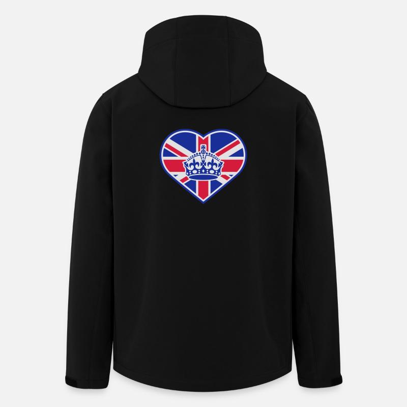 England Herz Krone - Recycelte Männer Softshell-Jacke von Stanley/Stella - Schwarz