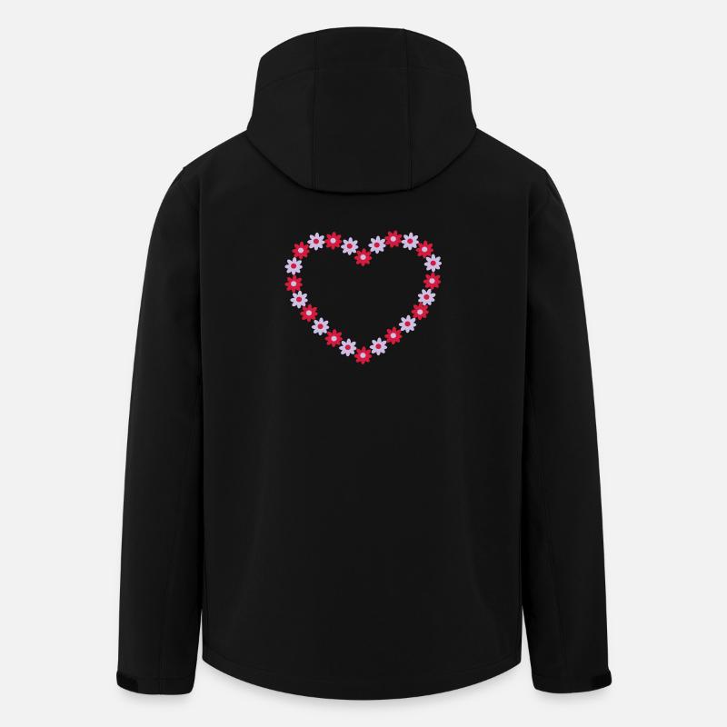 Un cœur de fleurs - Veste softshell homme en polyester recyclé Stanley/Stella - noir