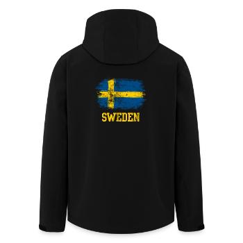 Graphique du drapeau du pinceau suédois - Veste softshell homme en polyester recyclé Stanley/Stella - noir - Dos - AI Model Male 185 light (185cm)