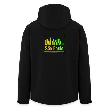 La skyline de São Paulo en dégradé néon - Veste softshell homme en polyester recyclé Stanley/Stella - noir - Dos - AI Model Male 185 light (185cm)