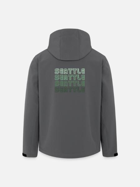 Seattle Retro Blockletters - Men’s Recycled Softshell Jacket by Stanley/Stella - black