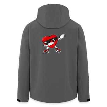 Dabbing Herz Valentinstag - Recycelte Männer Softshell-Jacke von Stanley/Stella - Anthrazit - Hinten - AI Model Male 185 light (185cm)