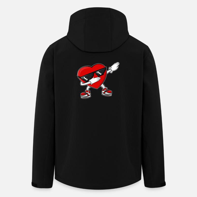 Dabbing Heart Valentine's Day - Men’s Recycled Softshell Jacket by Stanley/Stella - black