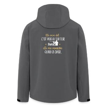 Humour Papy Chasse humoristique Papi Chasseur Tee - Veste softshell homme en polyester recyclé Stanley/Stella - charbon - Dos - AI Model Male 185 light (185cm)