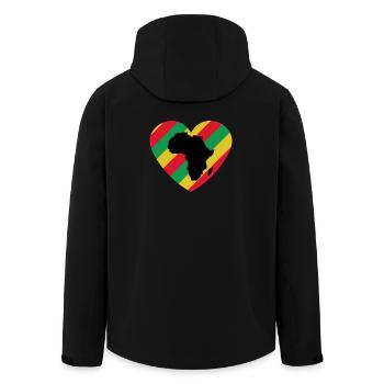 T-shirt Black History Month Africa Heart - Recycelte Männer Softshell-Jacke von Stanley/Stella - Schwarz - Hinten - AI Model Male 185 light (185cm)