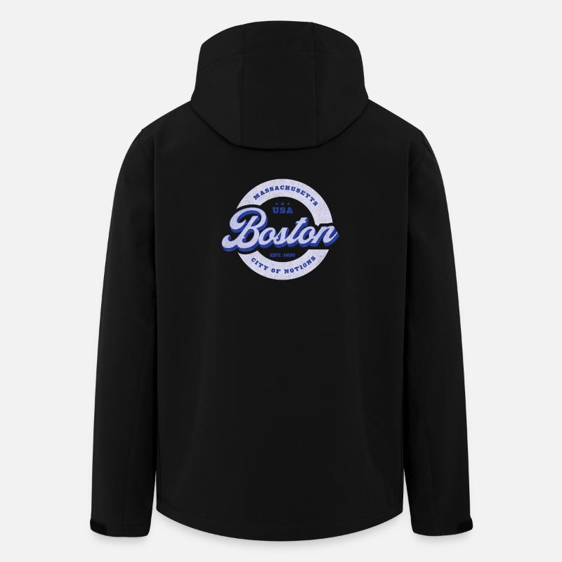 Boston Schriftzug Kreisabzeichen - Recycelte Männer Softshell-Jacke von Stanley/Stella - Schwarz
