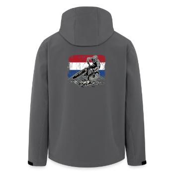 Vététiste du drapeau néerlandais - Veste softshell homme en polyester recyclé Stanley/Stella - noir - Dos - AI Model Male 185 light (185cm)