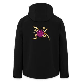wunderschöne Geschenkschleife für Weihnachten - Recycelte Männer Softshell-Jacke von Stanley/Stella - Schwarz - Hinten - AI Model Male 185 light (185cm)