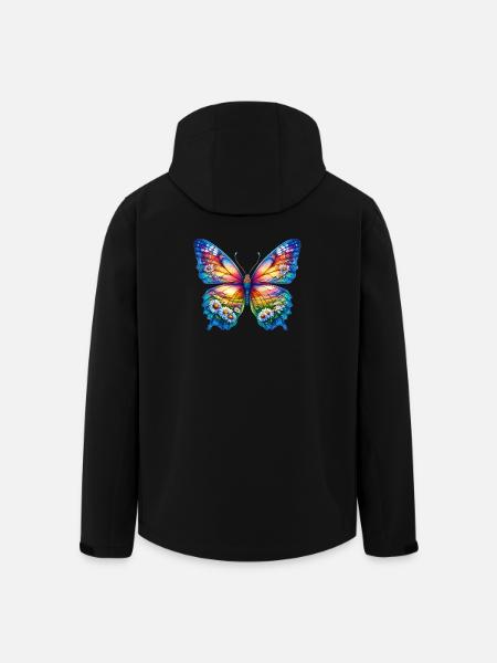 Butterfly flowers daisy daisies - Men’s Recycled Softshell Jacket by Stanley/Stella - black
