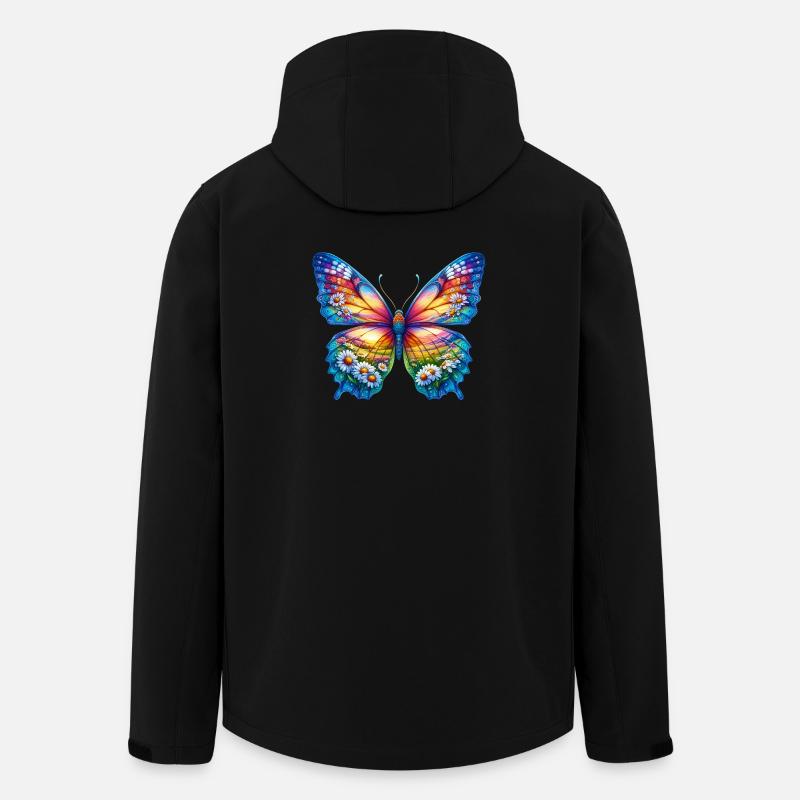 Schmetterlingsblumen Gänseblümchen Gänseblümchen - Recycelte Männer Softshell-Jacke von Stanley/Stella - Schwarz