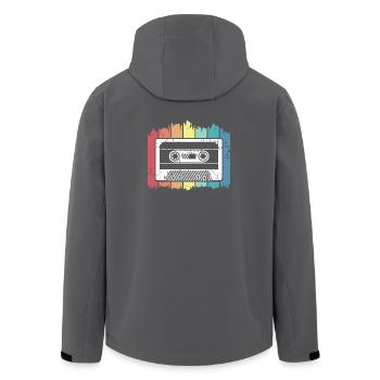 Cassette musique rétro enregistre des couleurs vintage logo - Veste softshell homme en polyester recyclé Stanley/Stella - charbon - Dos - AI Model Male 185 light (185cm)