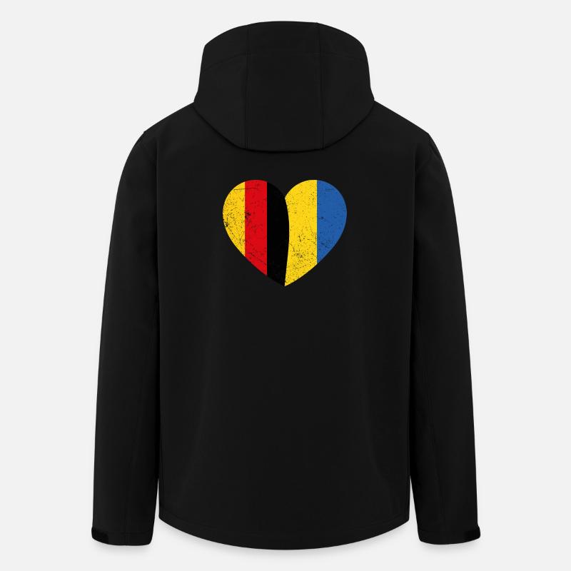 Deutschland Ukraine Herz - Recycelte Männer Softshell-Jacke von Stanley/Stella - Schwarz