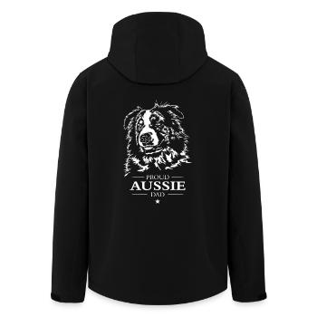 Aussie Dad Australian Shepherd Hunde Hund Wilsigns - Recycelte Männer Softshell-Jacke von Stanley/Stella - Schwarz - Hinten - AI Model Male 185 light (185cm)