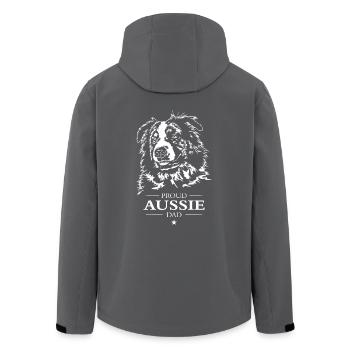 Aussie Dad Australian Shepherd Hunde Hund Wilsigns - Recycelte Männer Softshell-Jacke von Stanley/Stella - Anthrazit - Hinten - AI Model Male 185 light (185cm)