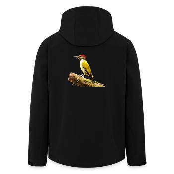 Grünspecht - Recycelte Männer Softshell-Jacke von Stanley/Stella - Schwarz - Hinten - AI Model Male 185 light (185cm)