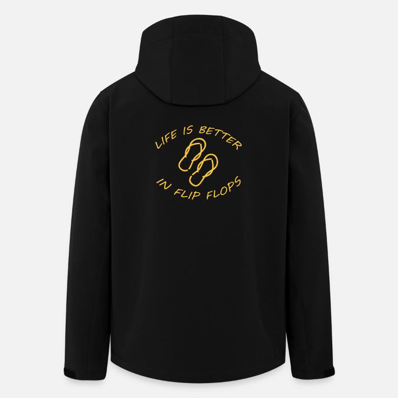 LIFE IS BETTER IN FLIP FLOPS - Recycelte Männer Softshell-Jacke von Stanley/Stella - Schwarz