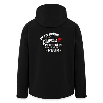 Humorvolles Zitat für heldenhaften Bruder - Recycelte Männer Softshell-Jacke von Stanley/Stella - Schwarz - Hinten - AI Model Male 185 light (185cm)