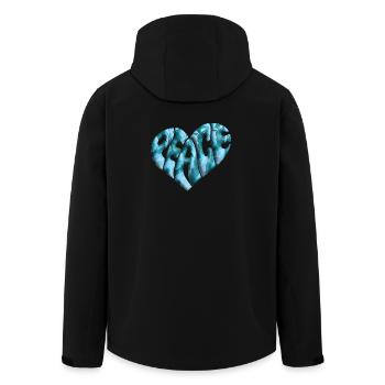 Coeur de la Paix 3d Marbré - Veste softshell homme en polyester recyclé Stanley/Stella - noir - Dos - AI Model Male 185 light (185cm)