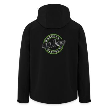40th Birthday, 40 Happy Birthday Seal - Men’s Recycled Softshell Jacket by Stanley/Stella - black - Back - AI Model Male 185 light (185cm)