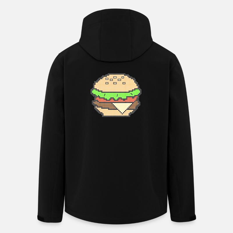 Pixel Art Cheeseburger Design - Men’s Recycled Softshell Jacket by Stanley/Stella - black