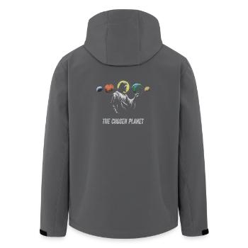 Der auserwählte Planet Künstlerisches Design - Recycelte Männer Softshell-Jacke von Stanley/Stella - Anthrazit - Hinten - AI Model Male 185 light (185cm)