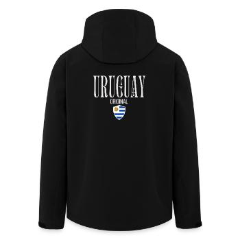 Ursprünglich aus Uruguay, geboren in Uruguay - Recycelte Männer Softshell-Jacke von Stanley/Stella - Schwarz - Hinten - AI Model Male 185 light (185cm)