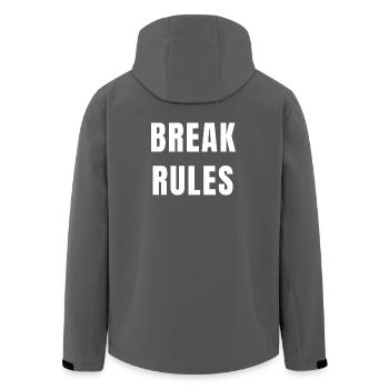 Break Rules Motivation Mindset Ambition Power - Men’s Recycled Softshell Jacket by Stanley/Stella - anthracite - Back - AI Model Male 185 light (185cm)