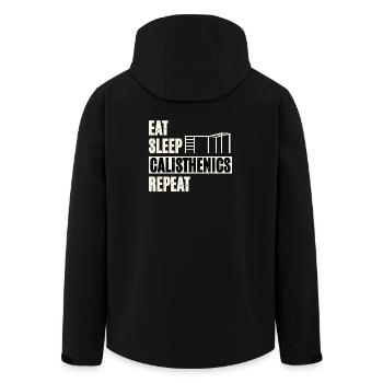Manger, dormir, callisthénie - Veste softshell homme en polyester recyclé Stanley/Stella - noir - Dos - AI Model Male 185 light (185cm)
