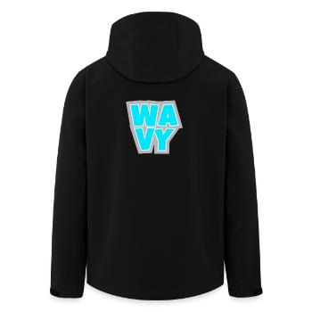 WAVY - locker, cool und immer im Flow. - Recycelte Männer Softshell-Jacke von Stanley/Stella - Schwarz - Hinten - AI Model Male 185 light (185cm)
