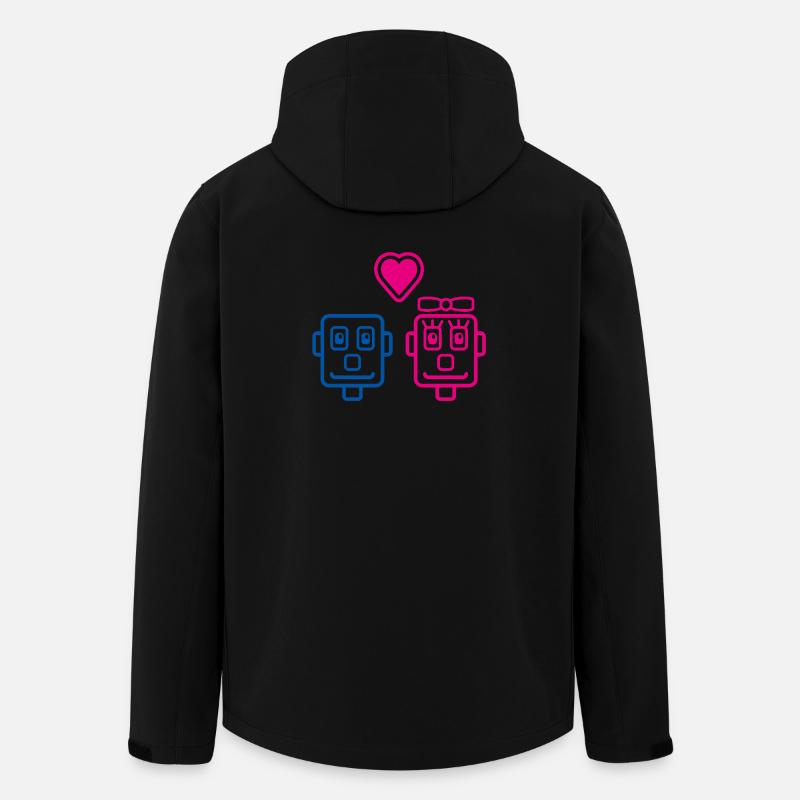 Robot Lovers von Helfspawn - Recycelte Männer Softshell-Jacke von Stanley/Stella - Schwarz