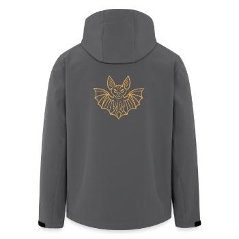 Golden Bat Lines Design - Men’s Recycled Softshell Jacket by Stanley/Stella - black - Back - AI Model Male 185 light (185cm)