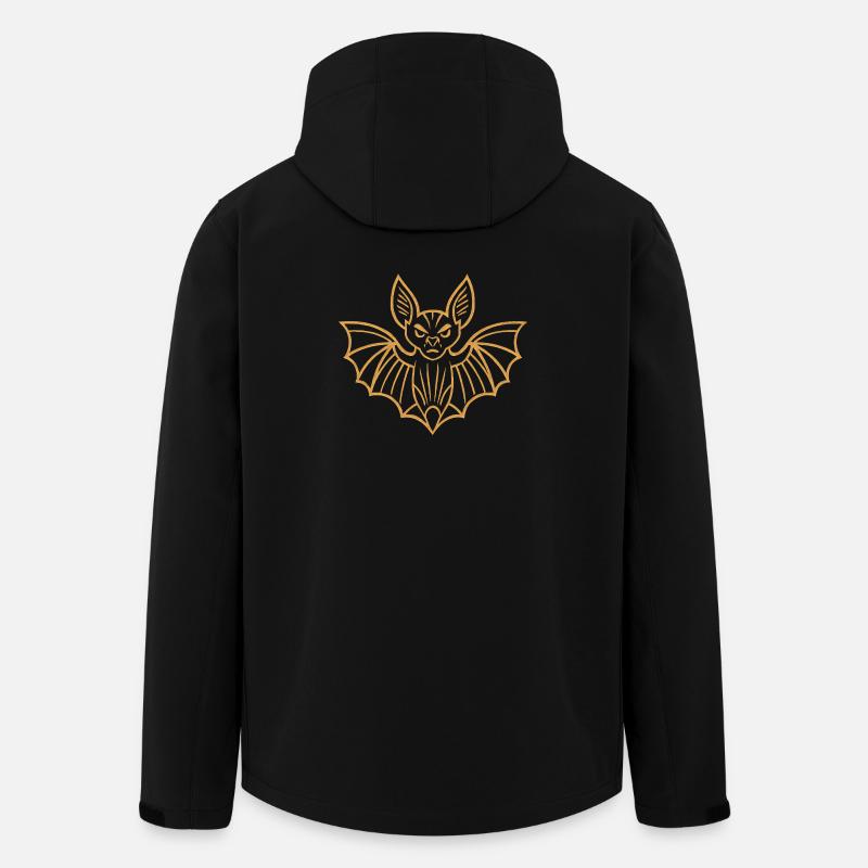 Goldene Fledermaus Linien-Design - Recycelte Männer Softshell-Jacke von Stanley/Stella - Schwarz