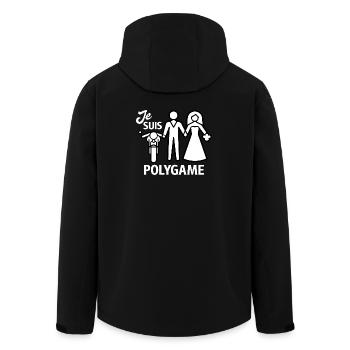 Moto Motard Humour Biker Mariage EVJF - Veste softshell homme en polyester recyclé Stanley/Stella - noir - Dos - AI Model Male 185 light (185cm)