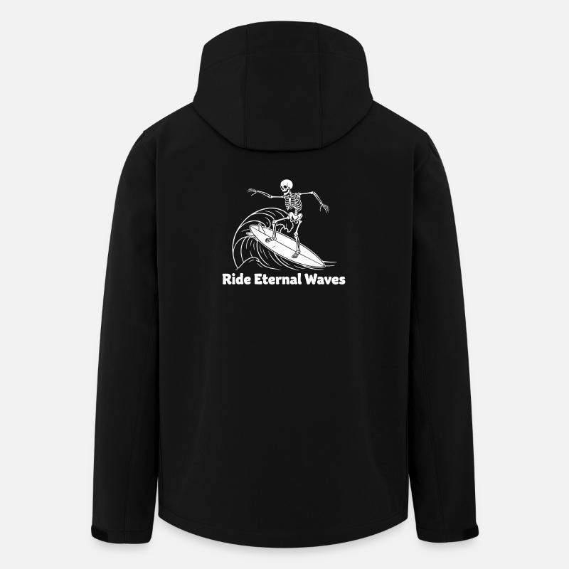Skeleton Surfer Eternal Waves - Men’s Recycled Softshell Jacket by Stanley/Stella - black