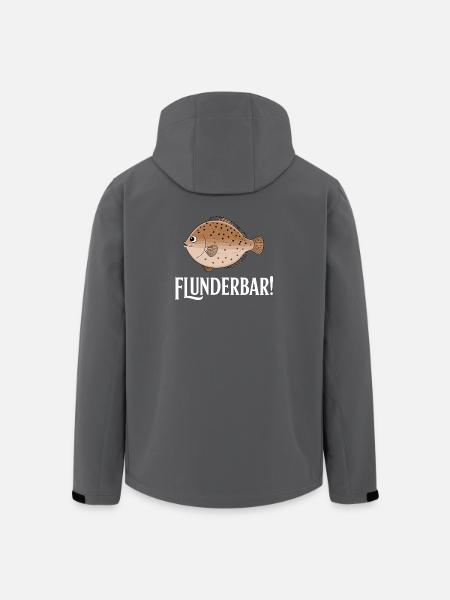 Flounder Bear Funny Flatfish Humor - Men’s Recycled Softshell Jacket by Stanley/Stella - black
