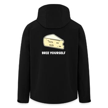 Humour fromage brie - Veste softshell homme en polyester recyclé Stanley/Stella - noir - Dos - AI Model Male 185 light (185cm)