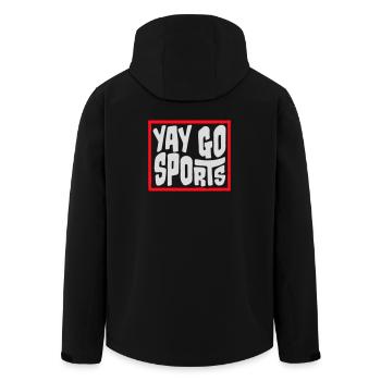 Yay Go Sports Sarcastic Funny Anti Sports Humor - Men’s Recycled Softshell Jacket by Stanley/Stella - black - Back - AI Model Male 185 light (185cm)