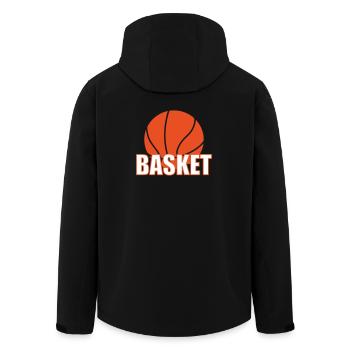 Basketball / Basketball / Basktet-Ball / Sport - Recycelte Männer Softshell-Jacke von Stanley/Stella - Schwarz - Hinten - AI Model Male 185 light (185cm)