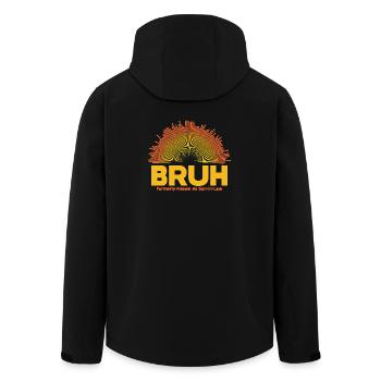 Bruh Sunburst Logo – Schwiegersohn - Recycelte Männer Softshell-Jacke von Stanley/Stella - Schwarz - Hinten - AI Model Male 185 light (185cm)