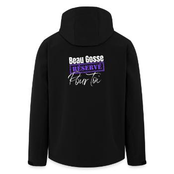 T-shirt homme Beau gosse réservé pour toi. Humour. - Veste softshell homme en polyester recyclé Stanley/Stella - noir - Dos - AI Model Male 185 light (185cm)