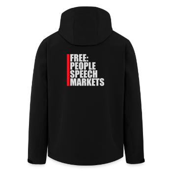 Marché de la liberté d’expression Peuple Libertarian Freedom Logo - Veste softshell homme en polyester recyclé Stanley/Stella - noir - Dos - AI Model Male 185 light (185cm)