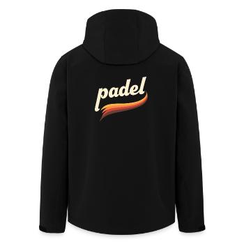 Retro Padel T-Shirt für Sport & Style - Recycelte Männer Softshell-Jacke von Stanley/Stella - Schwarz - Hinten - AI Model Male 185 light (185cm)